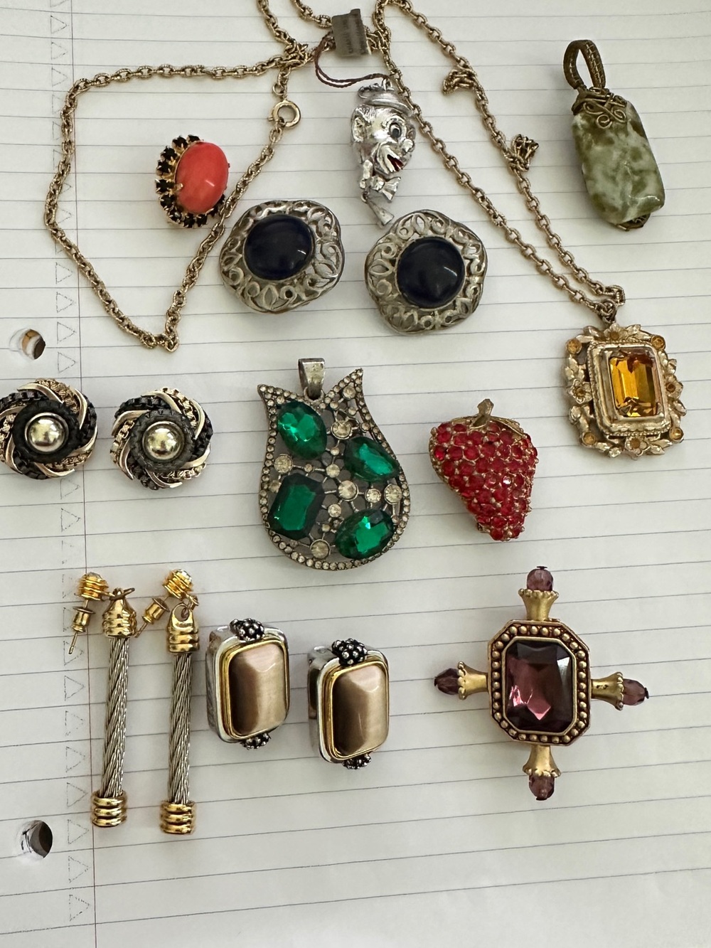 Vintage Costume Jewelry Bundle ~ Coro Monet Rhinestone Brooch Earrings Rings